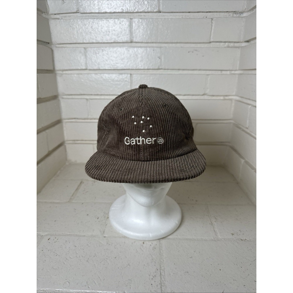 Gather25 Brown Corduroy Adjustable Strapback Hat Cap AS Colour Class Cord